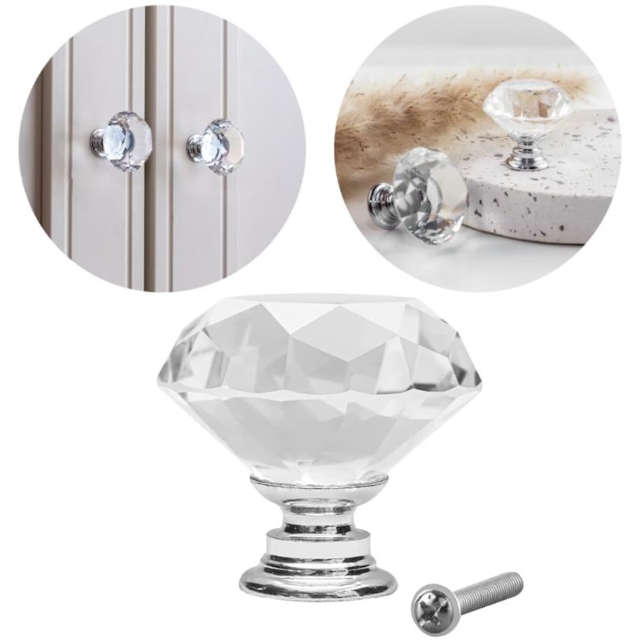 Gałka meblowa uchwyt meblowy kryształowa diamentowa glamour 31mm