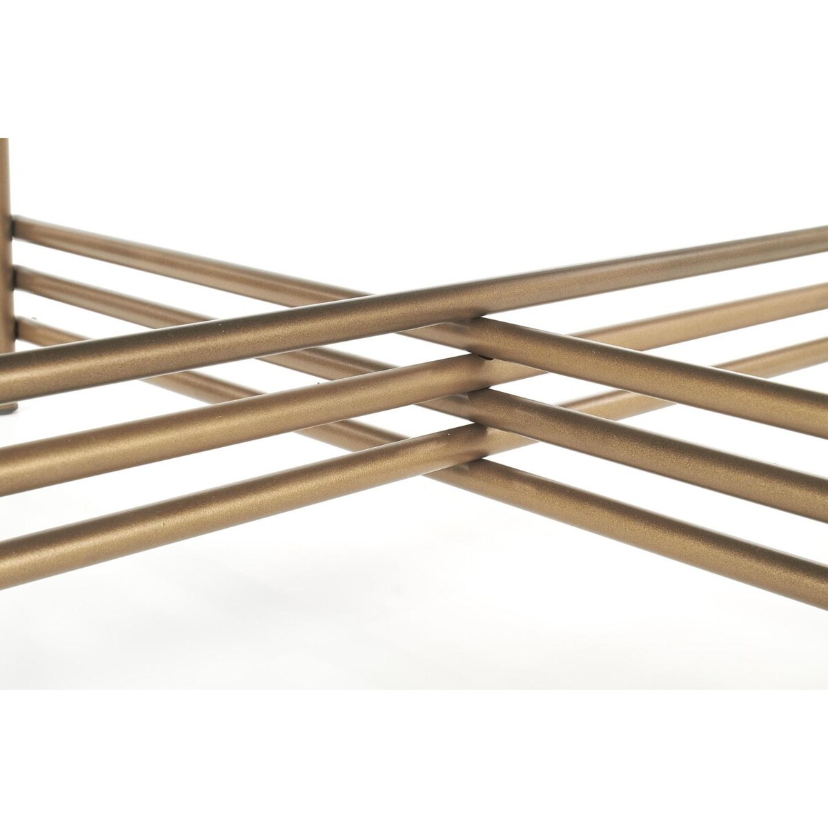 STOLIK KAWOWY Izella 80x41cm SZKLANY BLAT czarny złote nogi