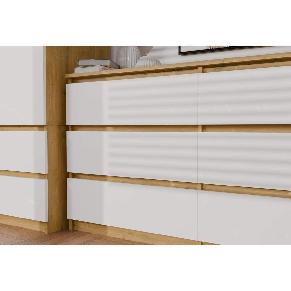 Komoda Malwa M6 120 DĄB ARTISAN BIAŁY