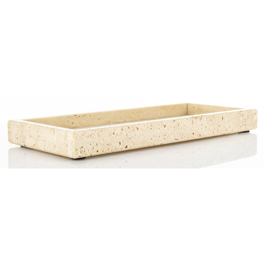 Taca dekoracyjna z trawertynu 30x13x3 cm VANTIERA small