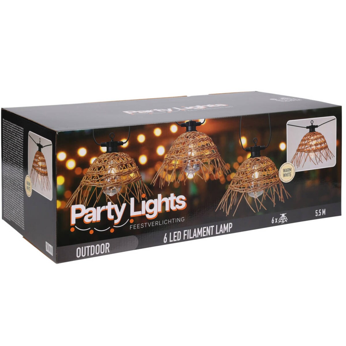 Rattanowy łańcuch świetlny, 6 lampek