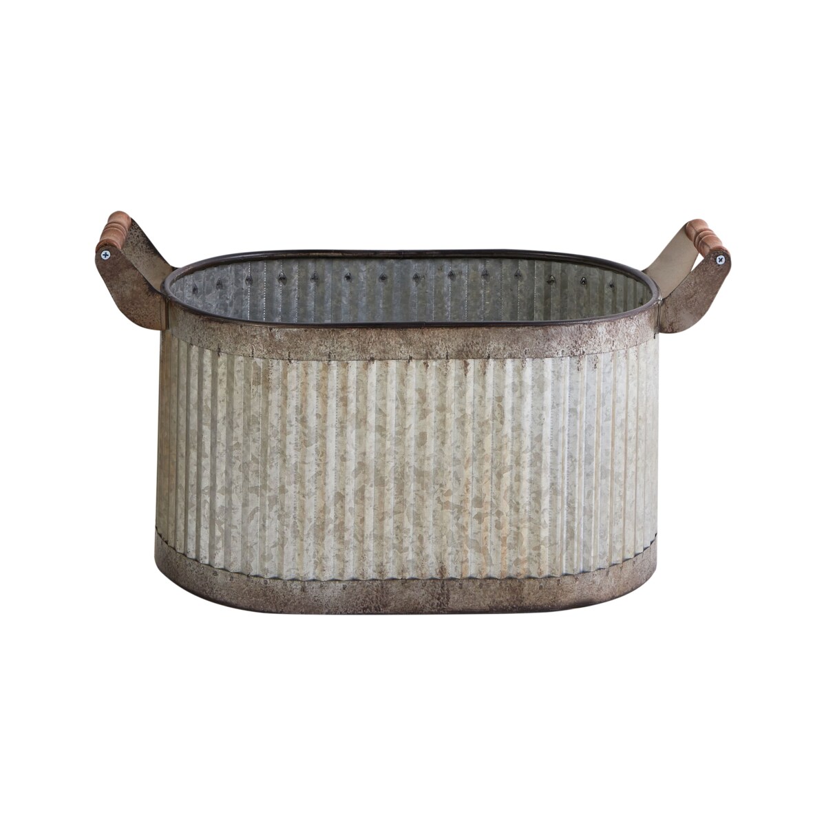 Zestaw 2 doniczek TULIPE Metal 31/41 cm Szary