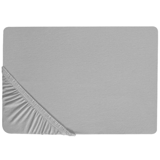 Bawełniane prześcieradło z gumką 90 x 200 cm szare HOFUF
