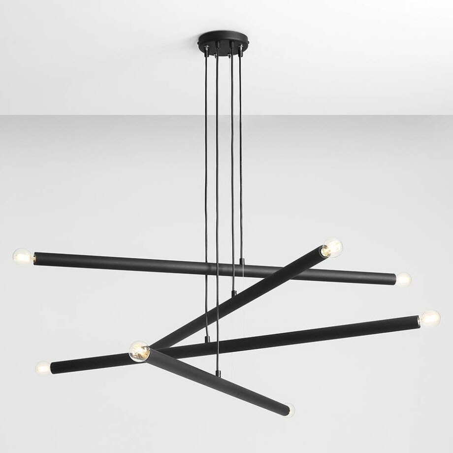 Loftowa lampa wisząca 1072P1 Aldex metalowe tuby kaskada czarna