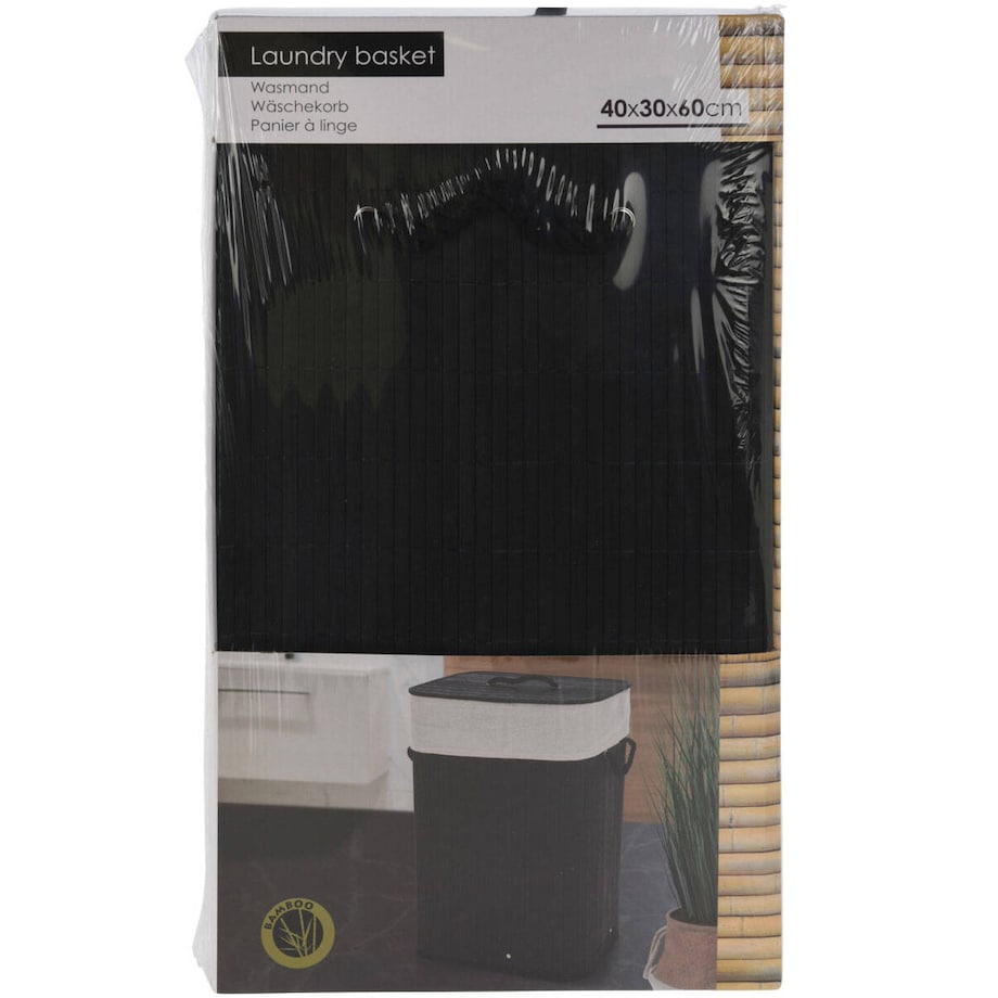 Bambusowy kosz na pranie z pokrywą