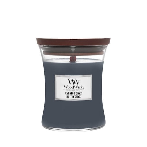 WoodWick świeca średnia EVENING ONYX