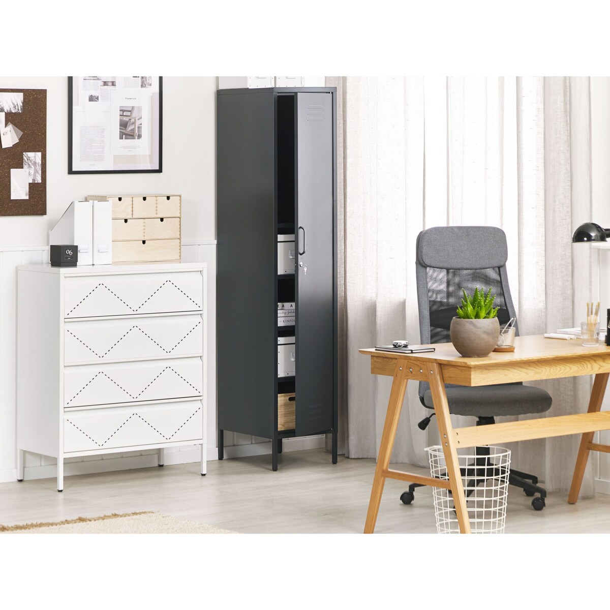 Komoda metalowa biała MATANA