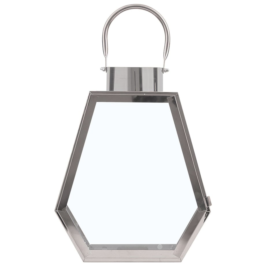 Lampion stalowy 35 cm srebrny CORSICA