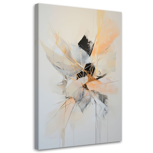 Feeby Obraz do salonu, Abstrakcyjne kształty w beżu i pomarańczu 60x90