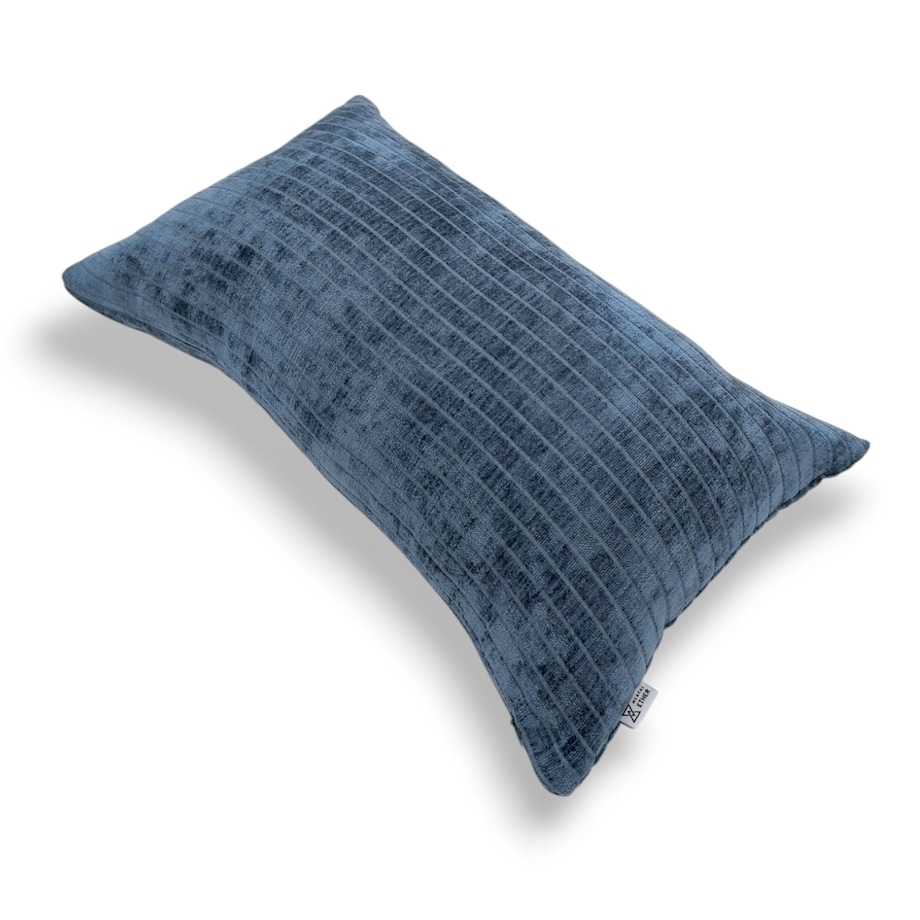 Granatowa poduszka dekoracyjna w prążki 30x50 Lines