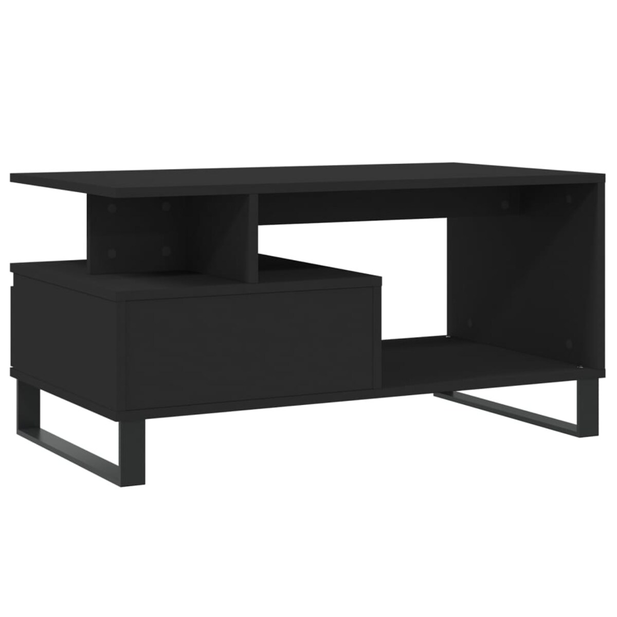 vidaXL Stolik kawowy, czarny 90x49x45 cm, materiał drewnopochodny