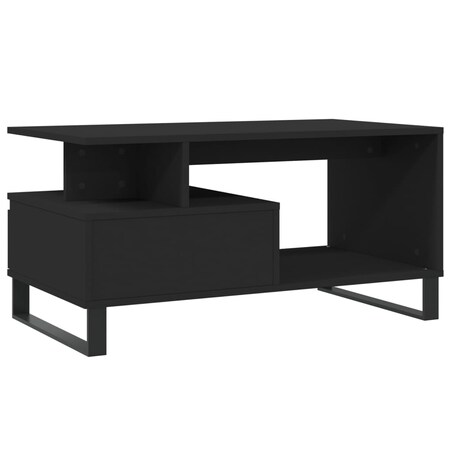 vidaXL Stolik kawowy, czarny 90x49x45 cm, materiał drewnopochodny