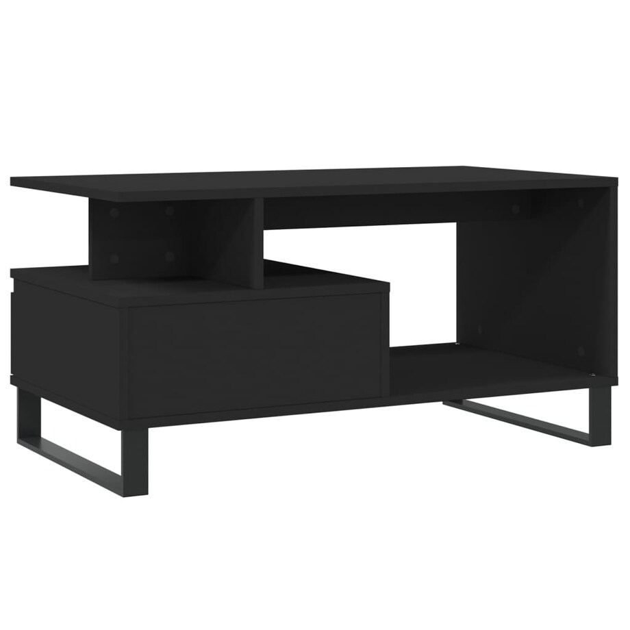 vidaXL Stolik kawowy, czarny 90x49x45 cm, materiał drewnopochodny