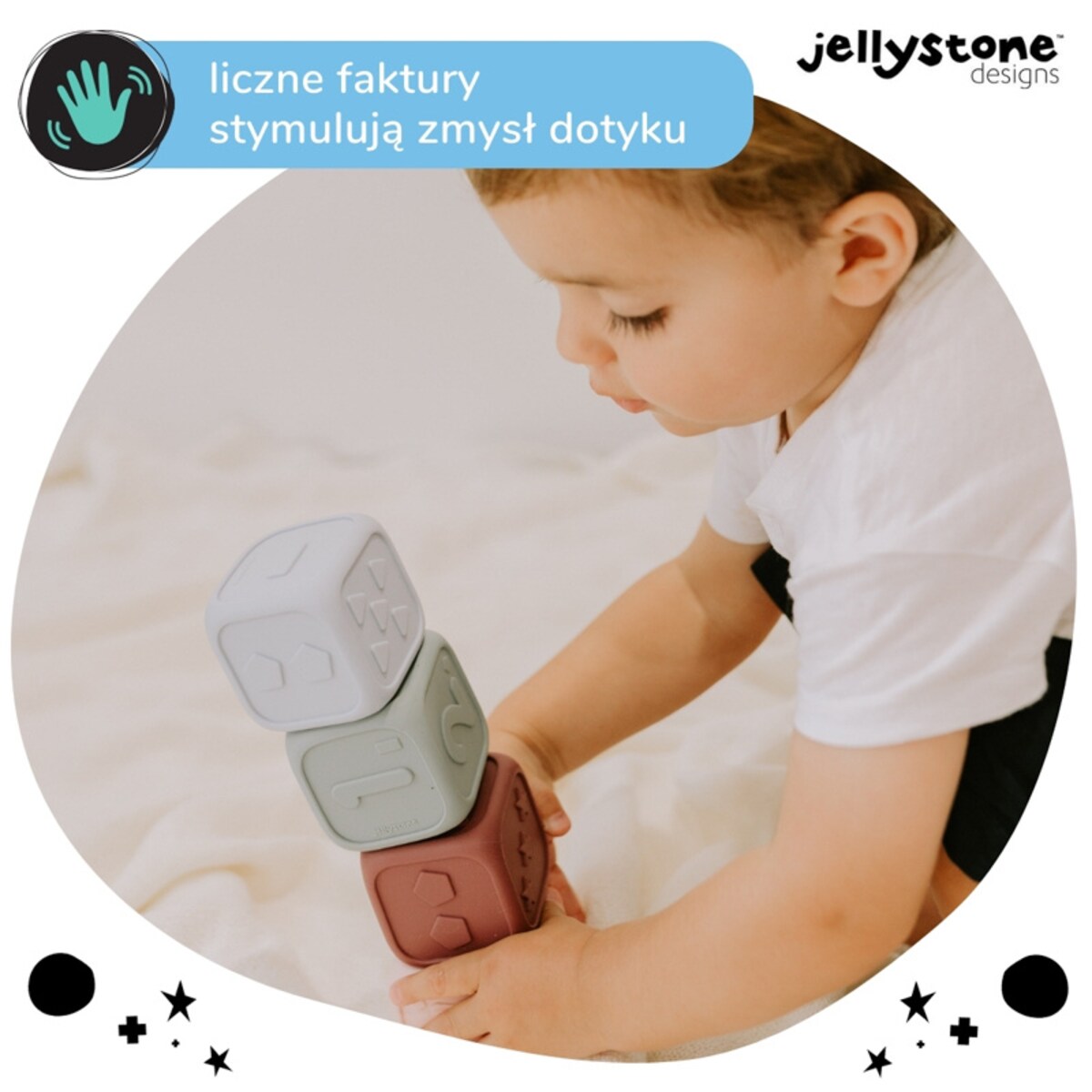 Kostki Edukacyjne, szałwia i jagoda, Jellystone Designs