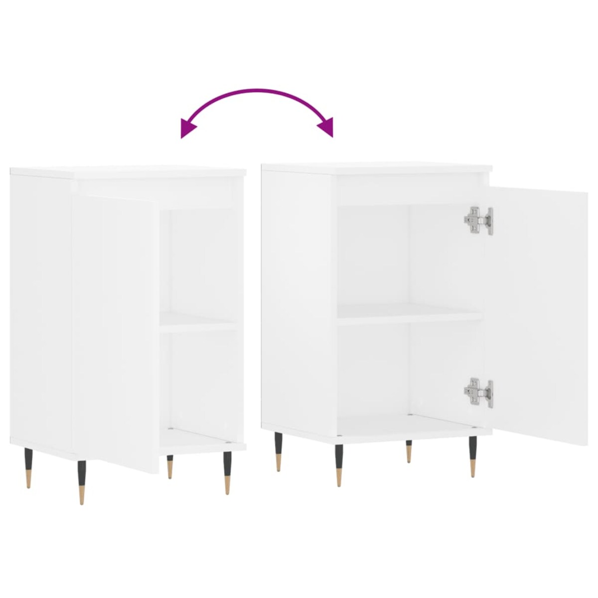 vidaXL Komoda, biała, 40x35x70 cm, materiał drewnopochodny