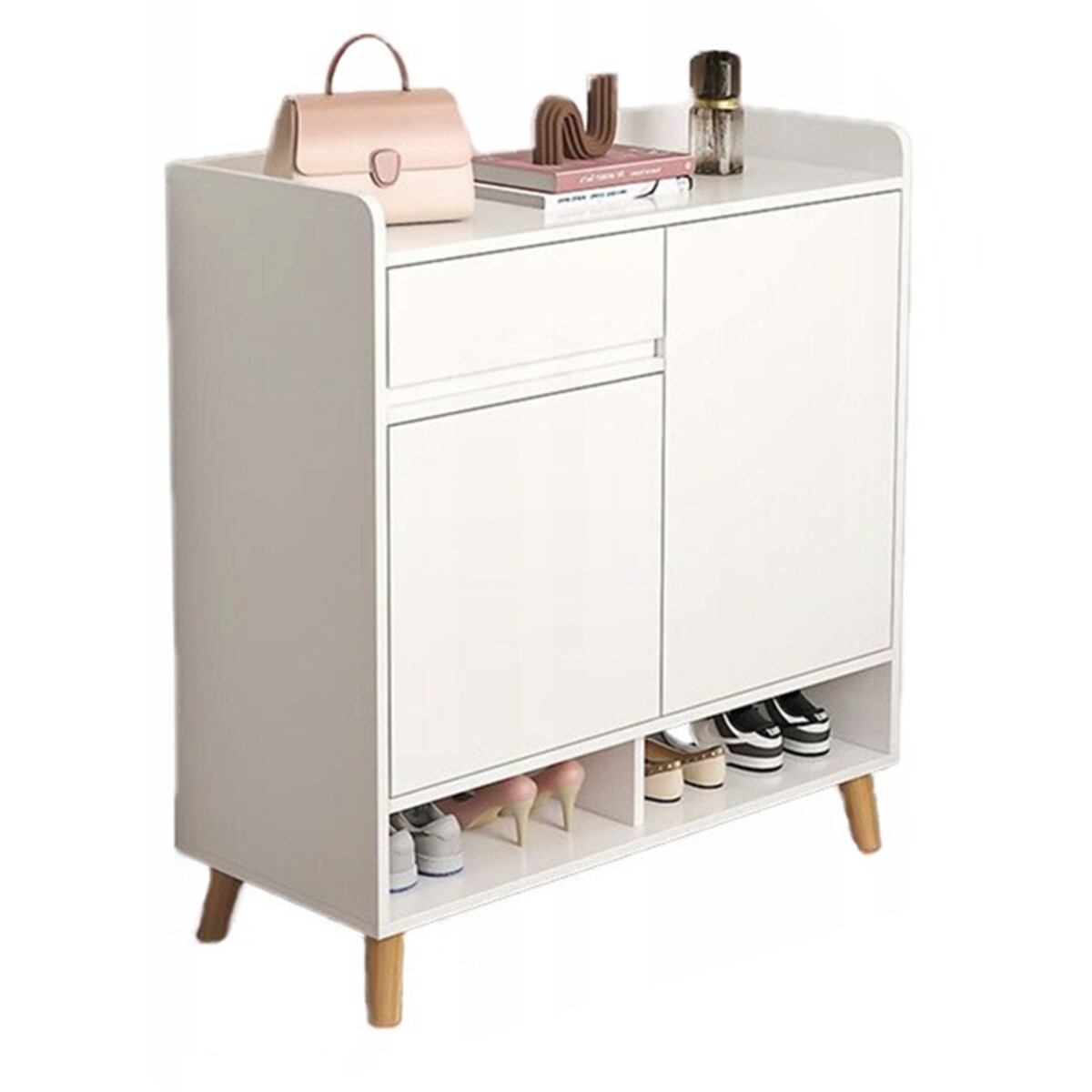 Nowoczesna komoda szafka biała pojemna miejsce na buty 60 cm z szufladą