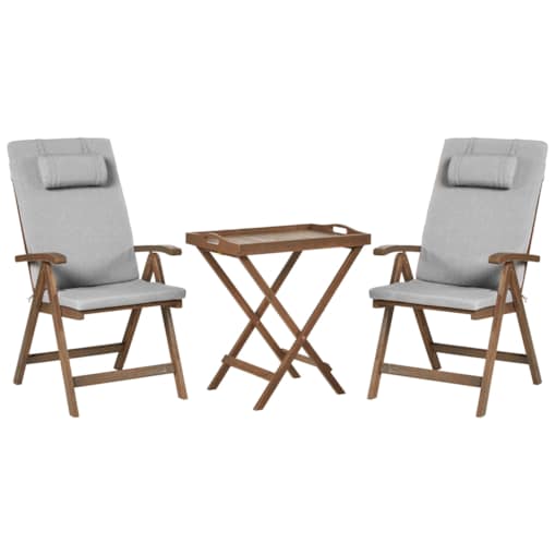 Zestaw mebli balkonowych AMANTEA PREMIUM Drewno akacjowe Szary