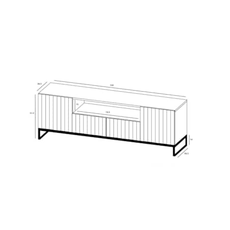 Nowoczesna Szafka RTV Glamour Komoda RTV Glamour Biały Mat 150 cm