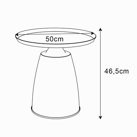 Okrągła ława VORTELLE szara