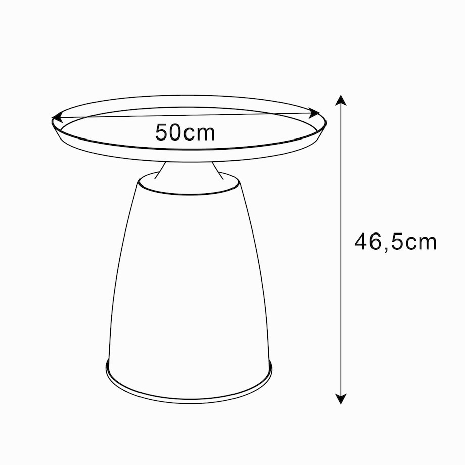 Okrągła ława VORTELLE szara