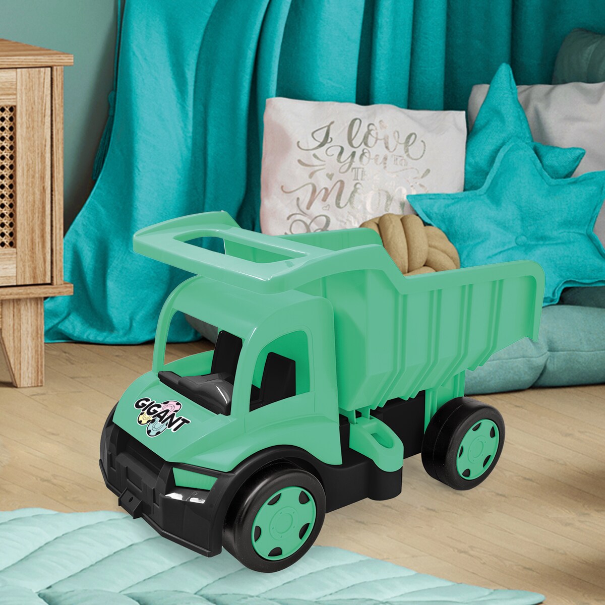 Miętowy Duzy samochód wywrotka WADER dla dzieci