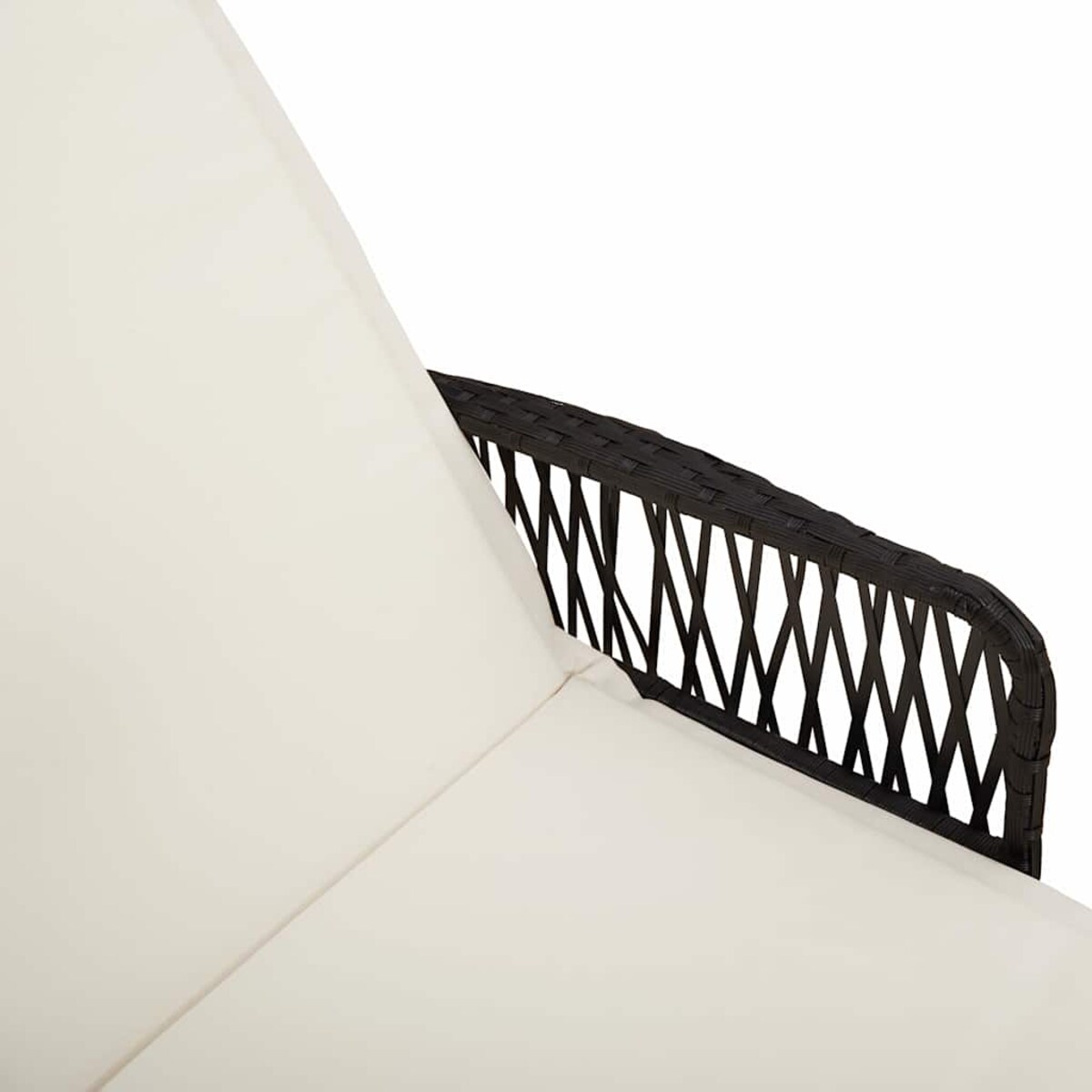 vidaXL Leżak z poduszką 2-osoba 2 pcs Czarny 35 x 35 x 32cm polirattan