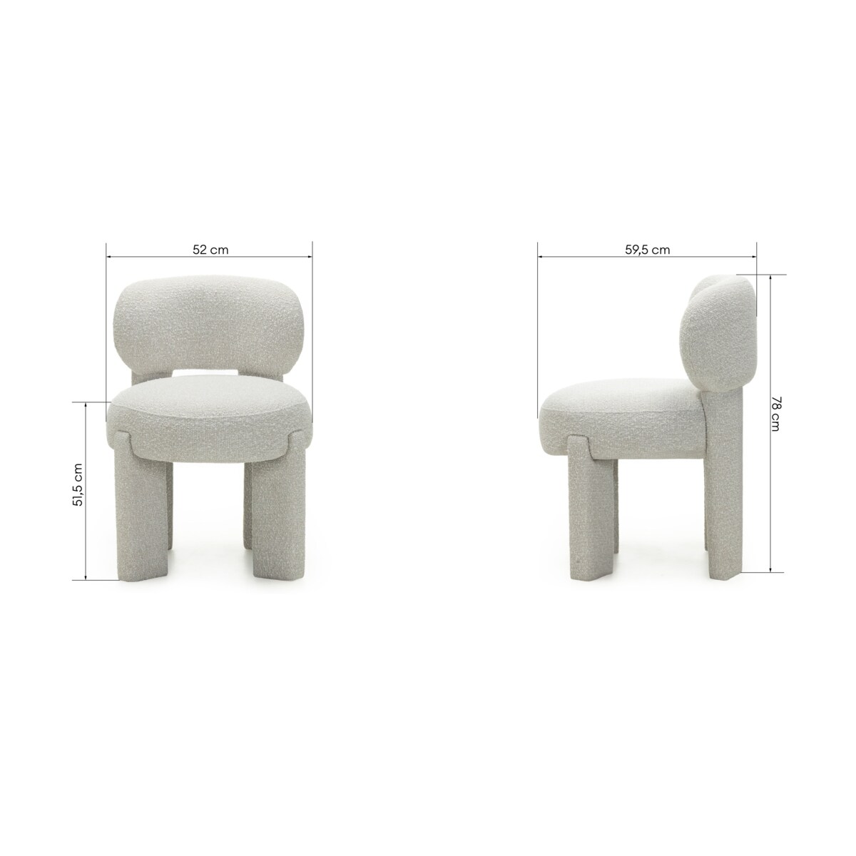 Krzesło tapicerowane LAGOTTO beżowoszare 78x52x59,5 cm