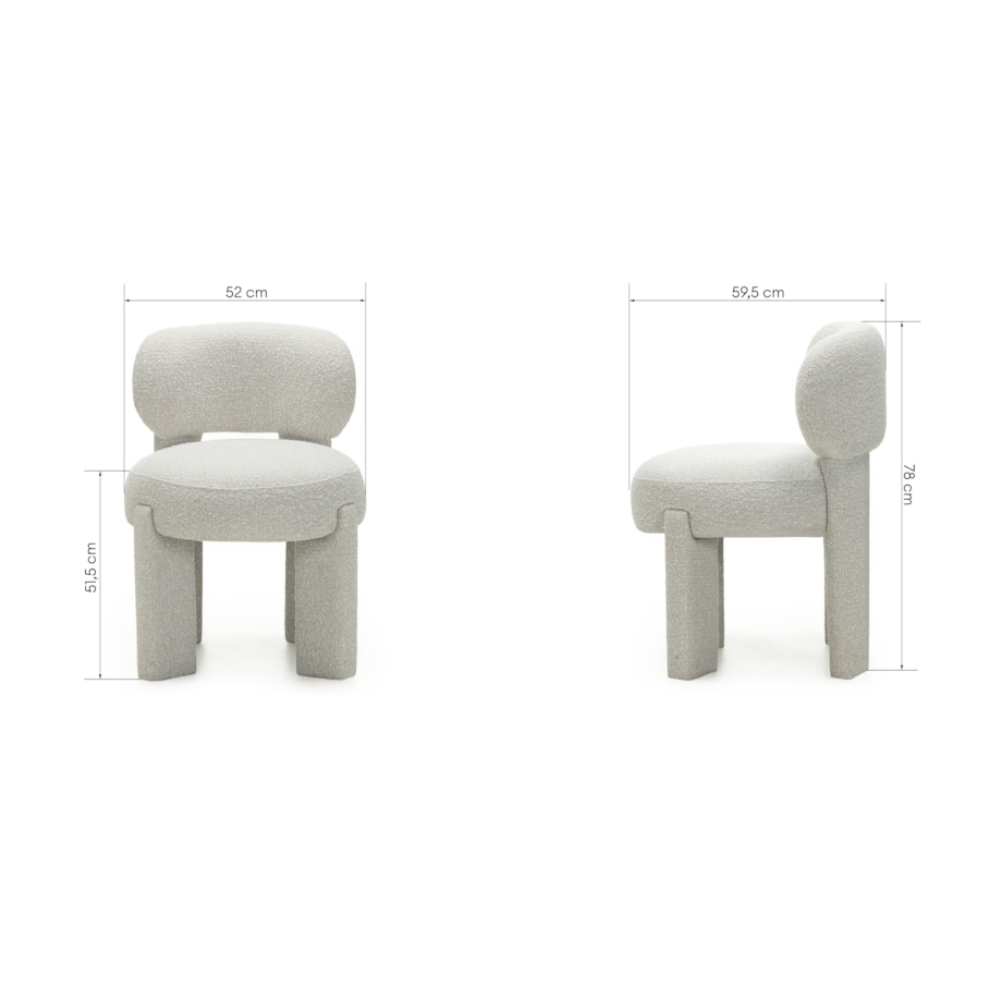 Krzesło tapicerowane LAGOTTO beżowoszare 78x52x59,5 cm