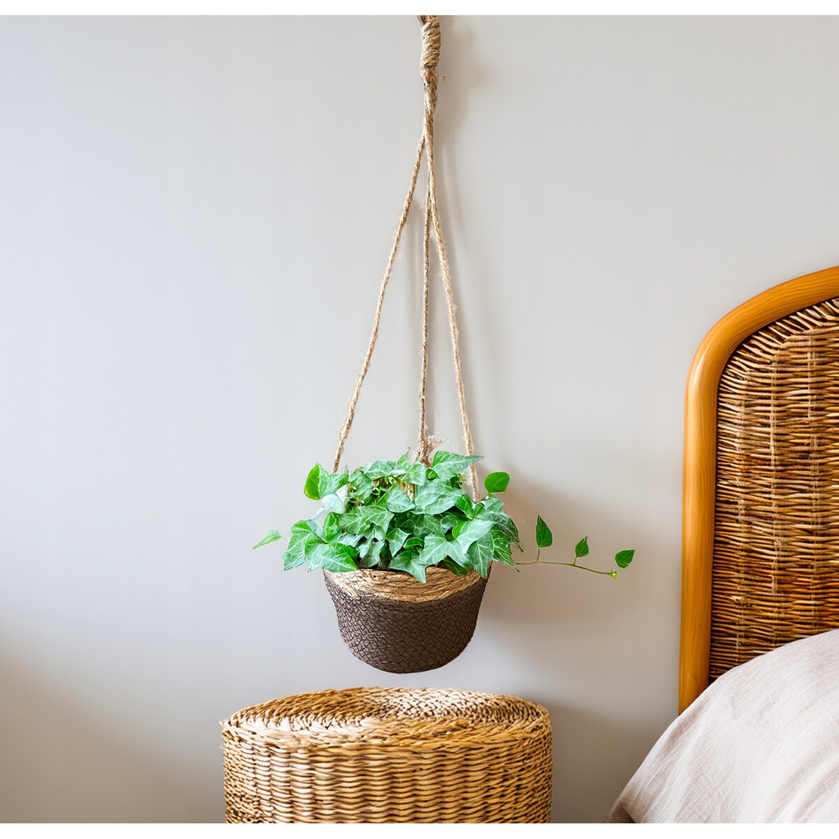 DONICZKA WISZĄCA BOHO 20cm pleciona na balkon taras do salonu sypialni