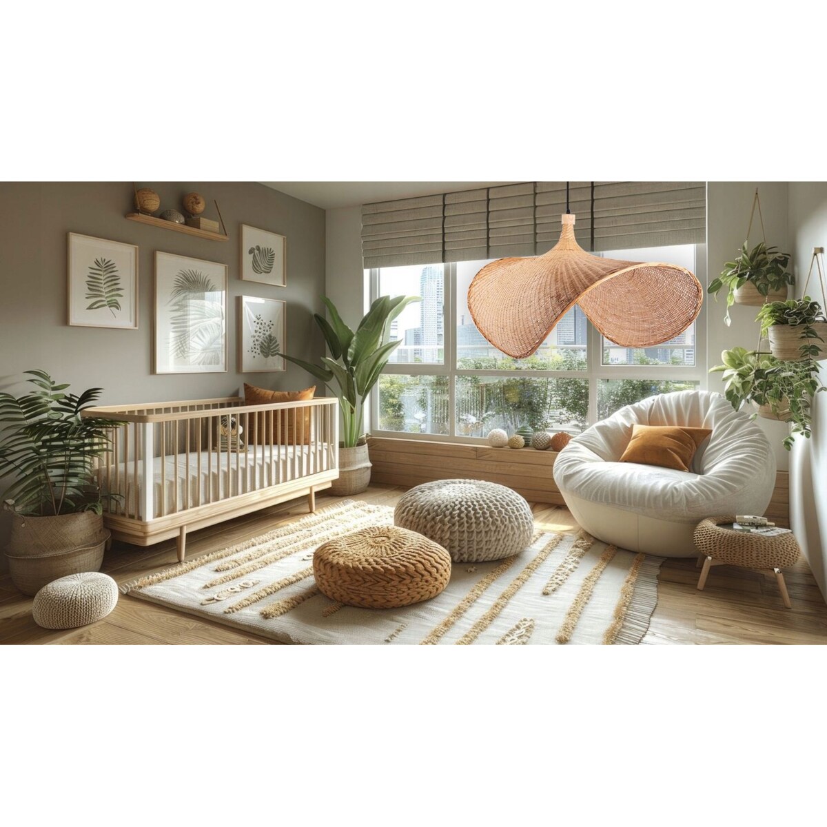 Lampa wisząca pleciona duża Boho APP1640-1Cp