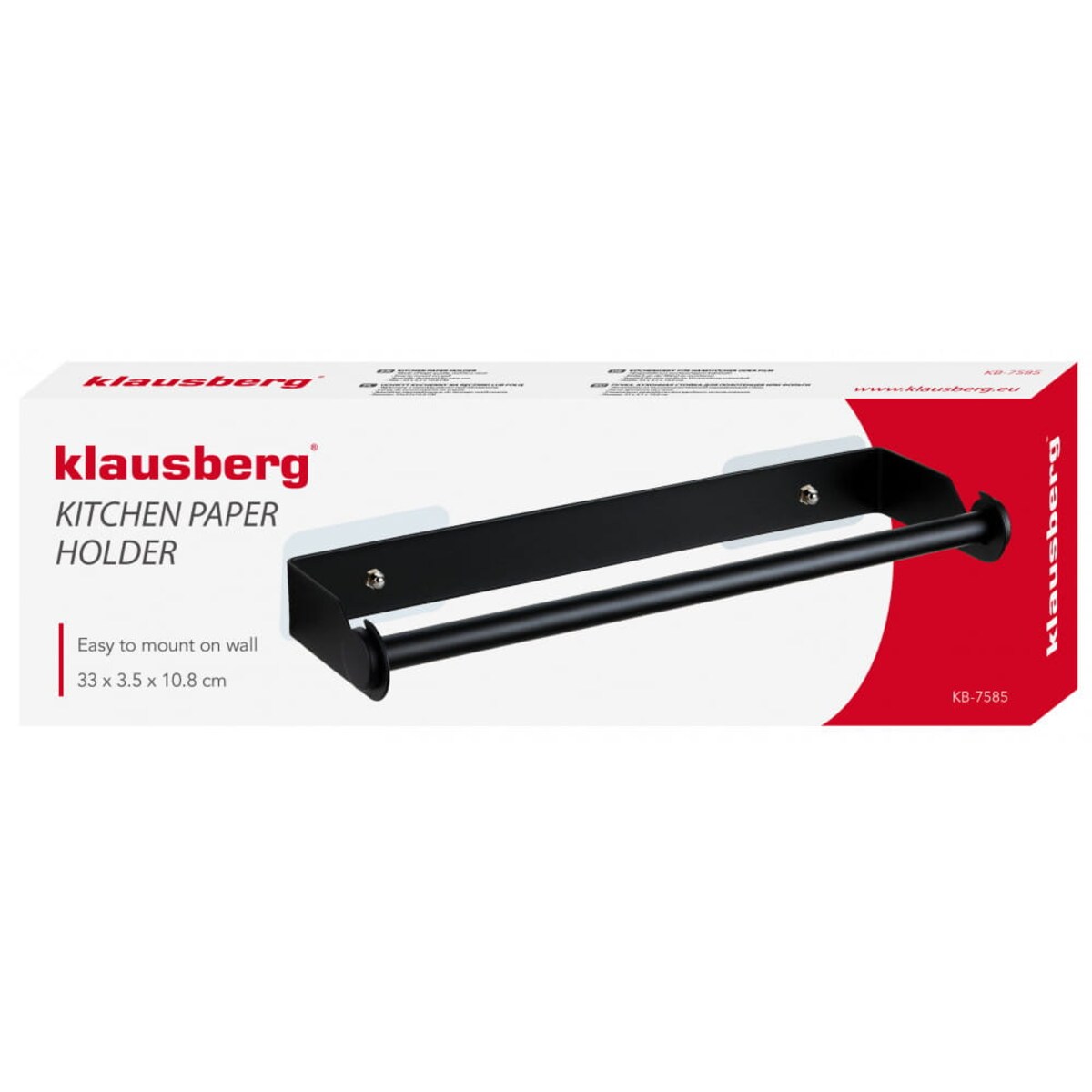 Uchwyt metalowy na ręczniki papierowe KLAUSBERG czarny matowy