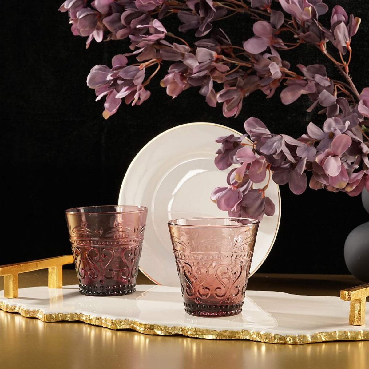 VILLA ITALIA Szklanka fioletowa 250 ml 9 cm FIORINO