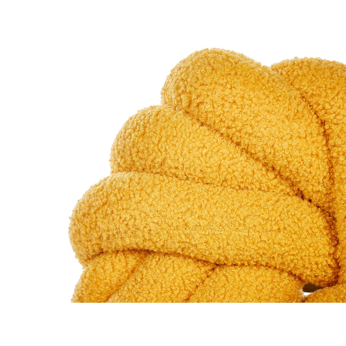 Poduszka dekoracyjna boucle supeł 31 x 31 cm żółta AKOLA