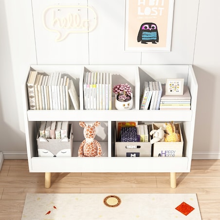 Regał Na Książki Gazety Dla Dzieci Szafka Zabawki Stojąca Biblioteczka 80cm