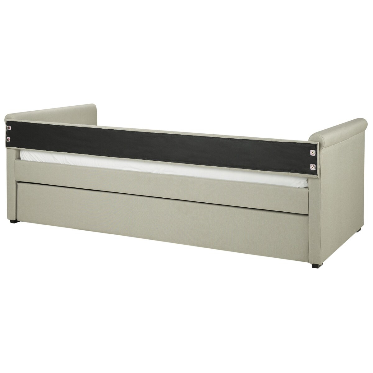 Łóżko wysuwane tapicerowane 90 x 200 cm beżowe LIBOURNE
