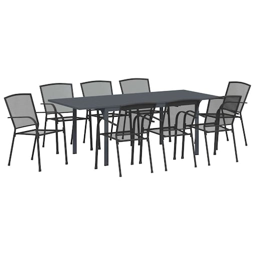 vidaXL Zestaw do jadalni w ogrodzie 9 pcs Stal