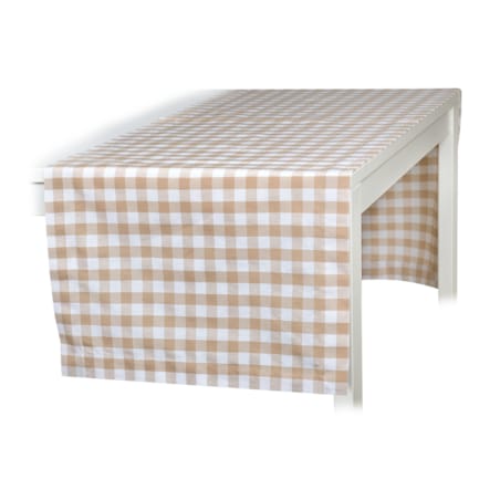 Bieżnik w drobną kratę Beige Gingham – 50 × 150 cm