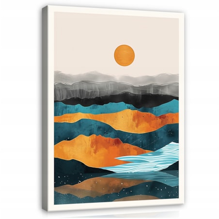 OBRAZ ABSTRAKCJA ZŁOTY TURKUS NA PŁÓTNIE ŚCIANĘ DO SYPIALNI SALONU 40x30