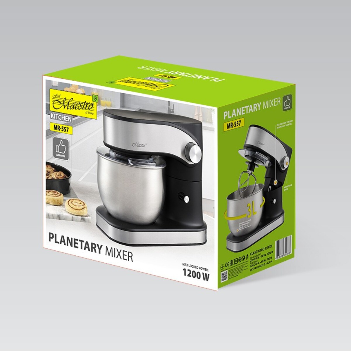 Maestro mikser planetarny z misą 3L 1200W MR557