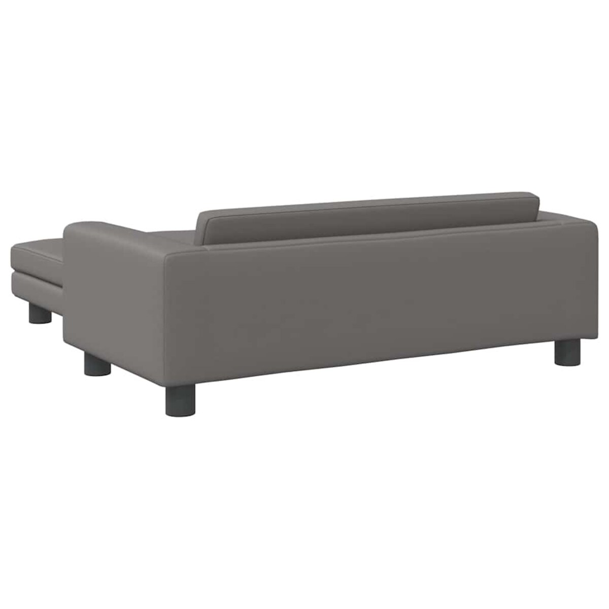 vidaXL Sofa dziecięca z podnóżkiem, szara, 100x50x30 cm, ekoskóra