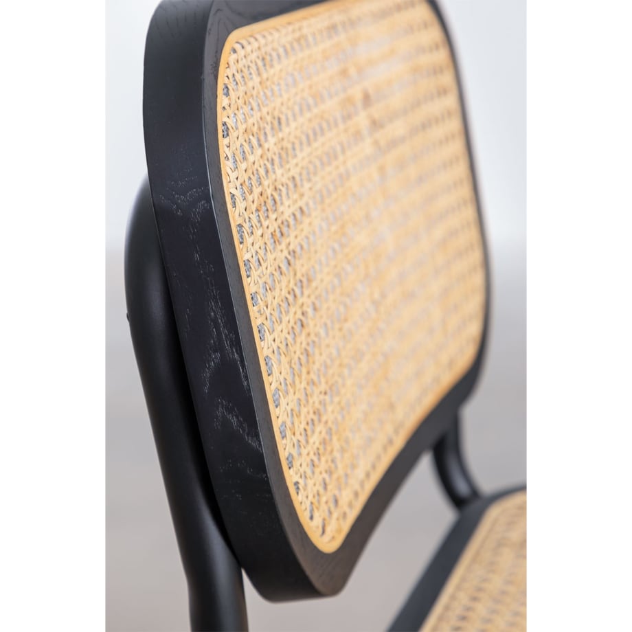 Krzesło czarne z plecionką wiedeńską czarna podstawa