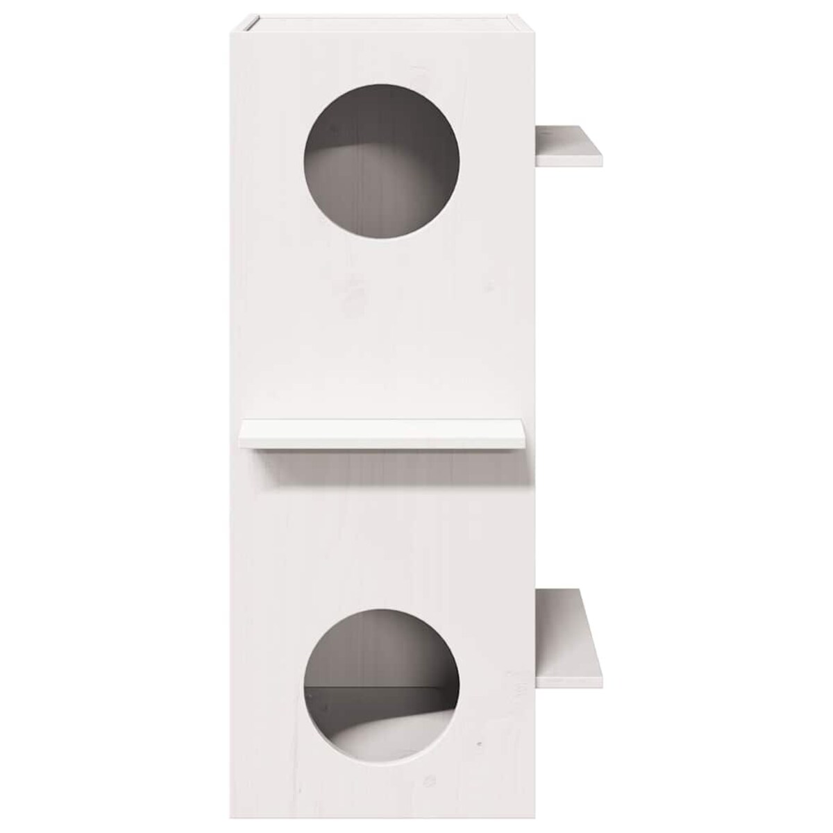 vidaXL Domek dla kota, białe, 43x43x90 cm, lite drewno sosnowe