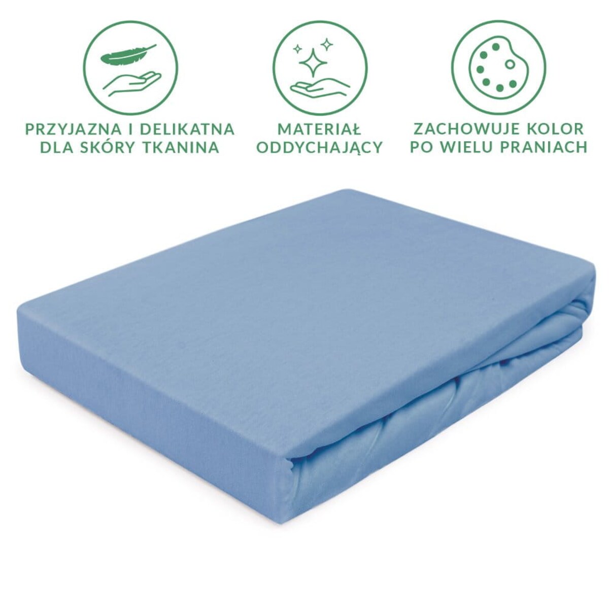 Prześcieradło jersey z gumką 60x120 kolor Niebieski