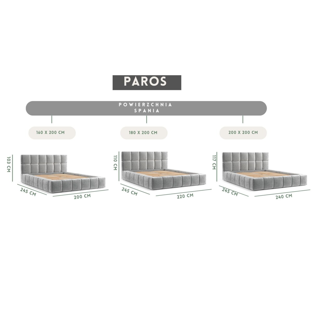 Łóżko tapicerowane PAROS 180x200 z pojemnikiem, Beż, tkanina Bubble 04
