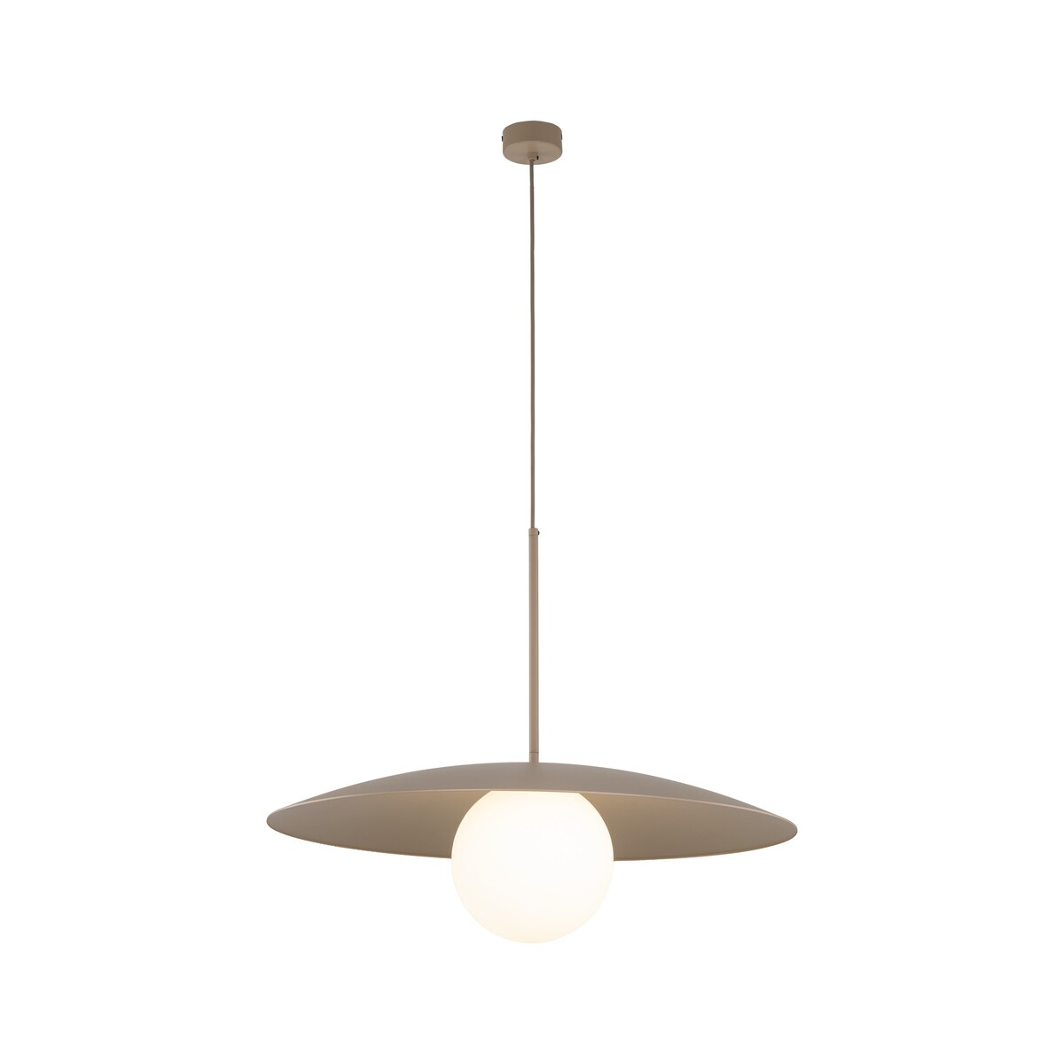 Lampa Wisząca SLATE SABIA GLASS, Beżowo-Biała, Ø65 cm, 1-Punktowa, 10910, TK Lighting