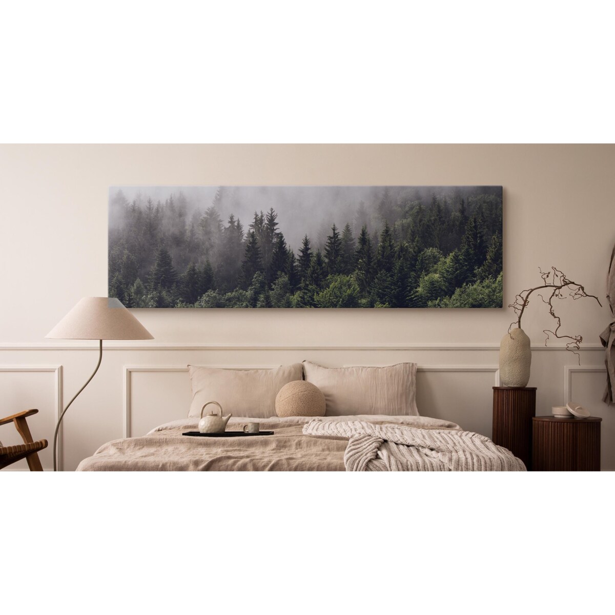Obraz Panoramiczny Mglisty Las 145x45cm