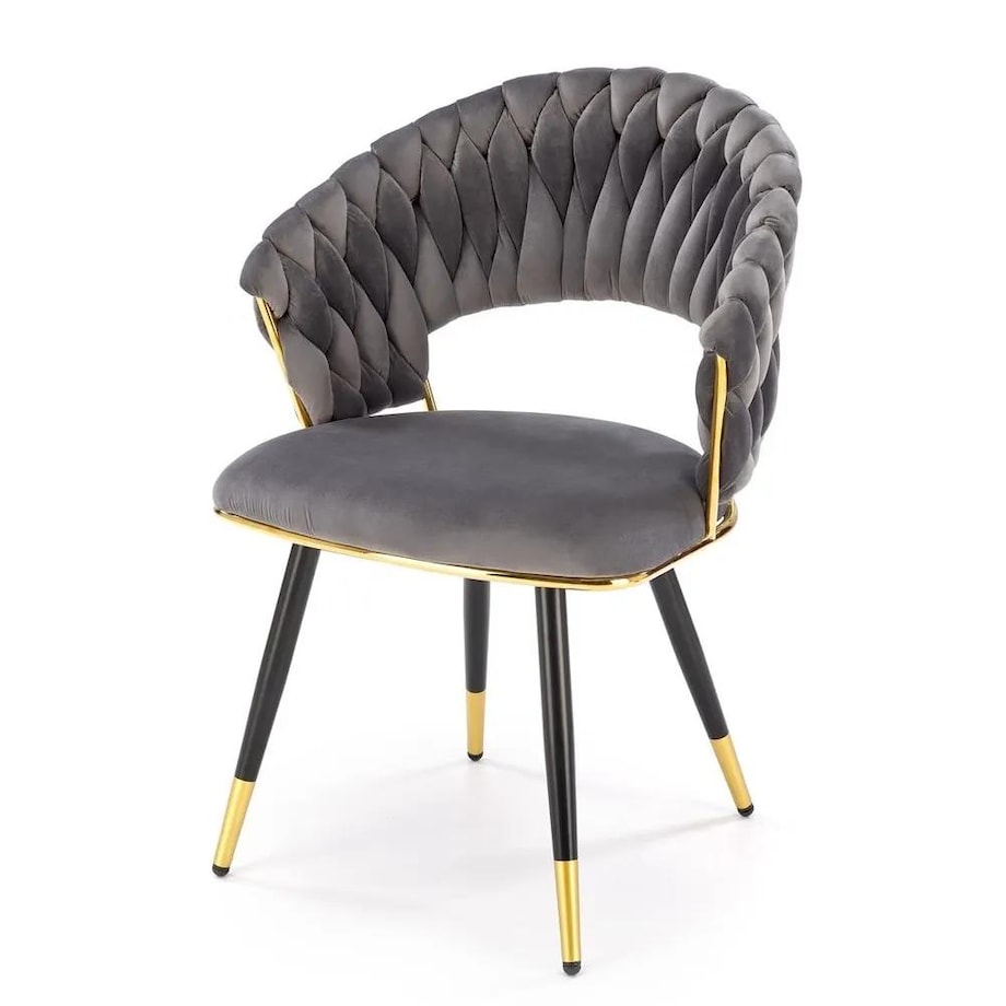 Krzesło tapicerowane K551 szare/złote