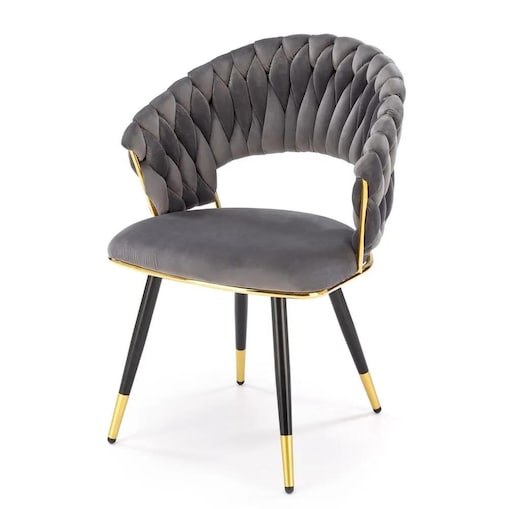 Krzesło tapicerowane K551 szare/złote