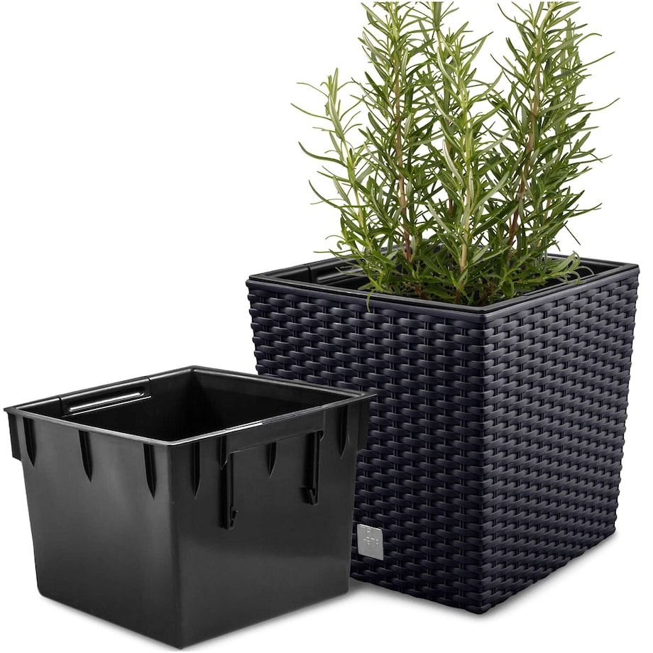 Doniczka Donica Ratanowa Kwadratowa Do Ogrodu Domu 6,8 L
