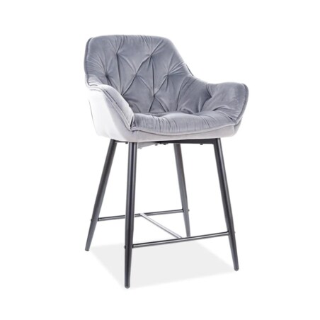 Hoker niski CHERRY H-2 VELVET szary